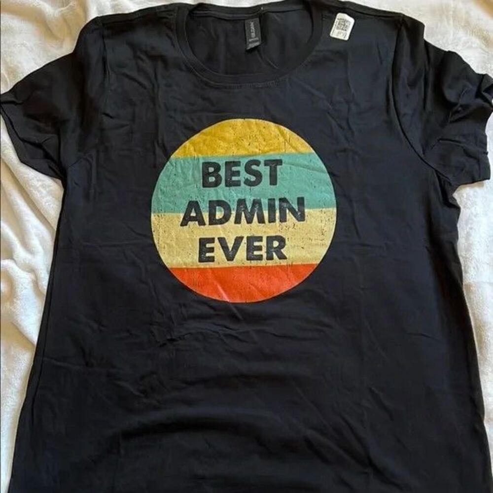 Best Admin Ever Admin Appreciation Black Graphic Tee (Women’s XL)